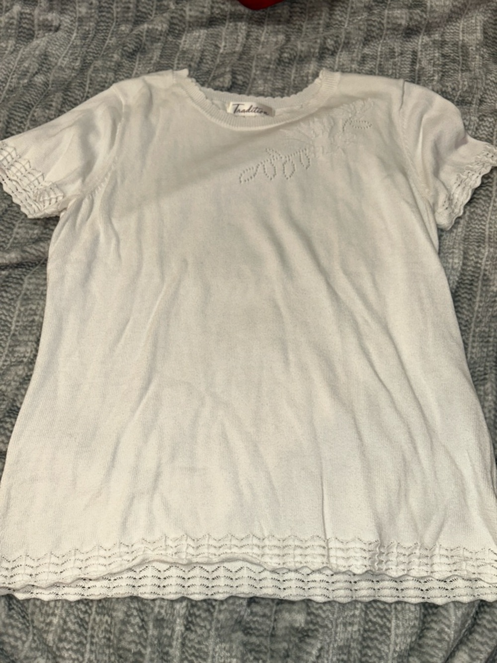 Tradition White Short Sleeve Knit Tee